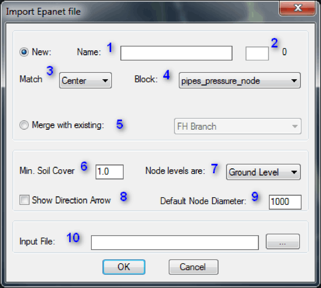 Importing EPANET (inp)